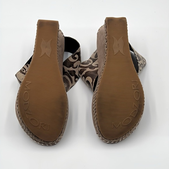 Modzori Lucia Reversible Wedge Sandals Black Tan Metallic Travel Size 9 Boho - Picture 15 of 16